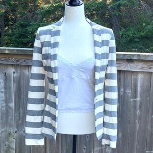 Grey & White Striped Blazer